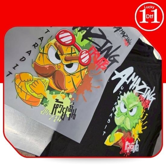รับพิมพ์ DTF ฟิล์มสกรีนเสื้อ - รับพิมพ์สติ๊กเกอร์ UV DTF ติดวัสดุผิวเรียบ สกรีนเสื้อรีดร้อน